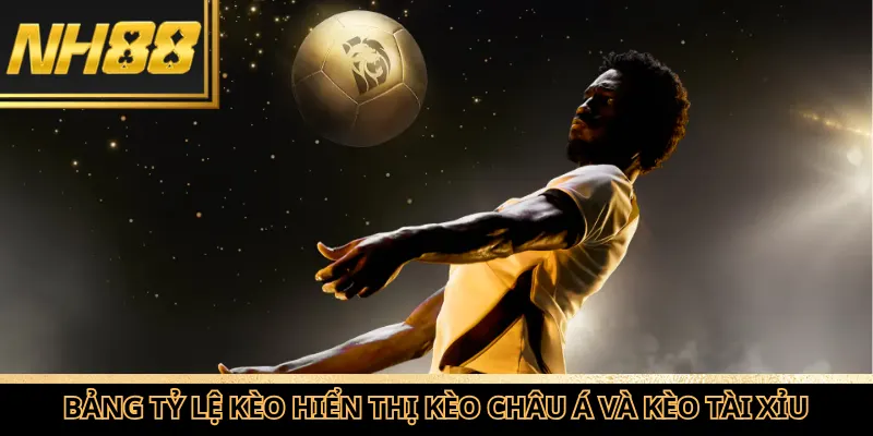 Bảng tỷ lệ kèo nhà cái NH88 hiển thị kèo châu Á và kèo tài xỉu